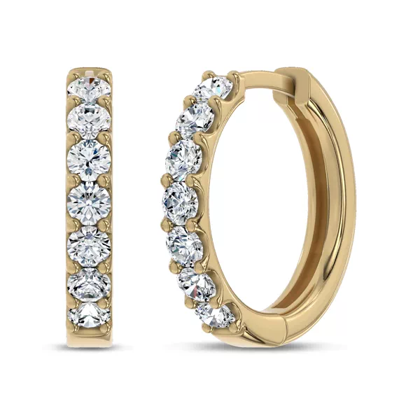 Lab Diamond Huggie Vermeil Earrings