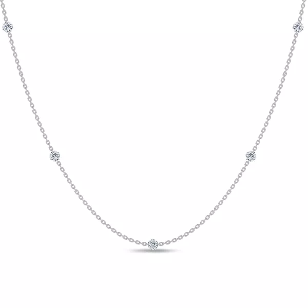 Floating Lab Diamond Station Necklace