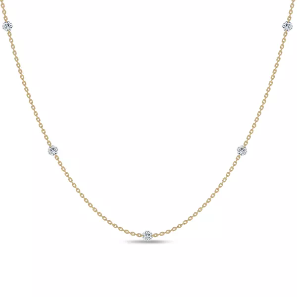 Floating Lab Diamond Station Necklace