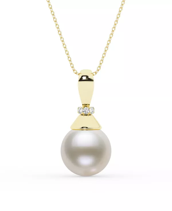 Sculpted Lab Diamond & Freshwater Pearl Necklace
