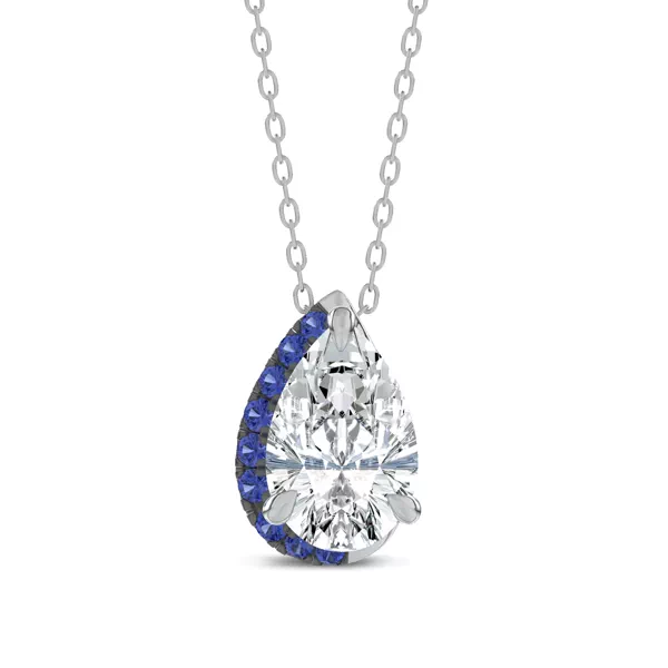 Lab Sapphire Sweep Pendant by Christian Siriano (3 ct. tw.)