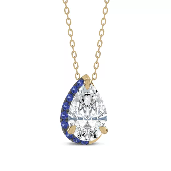 Lab Sapphire Sweep Pendant by Christian Siriano (3 ct. tw.)