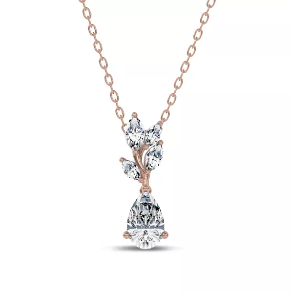 Hayden Curved Vine Pear Lab Diamond Necklace