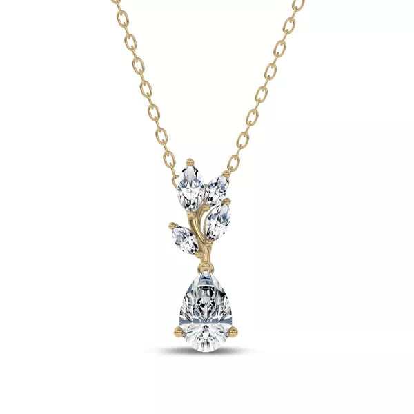Hayden Curved Vine Pear Lab Diamond Necklace