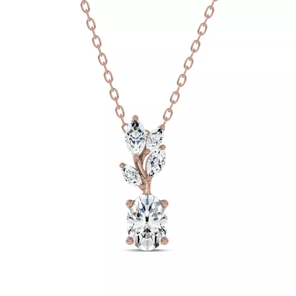 Hayden Curved Vine Oval Lab Diamond Necklace