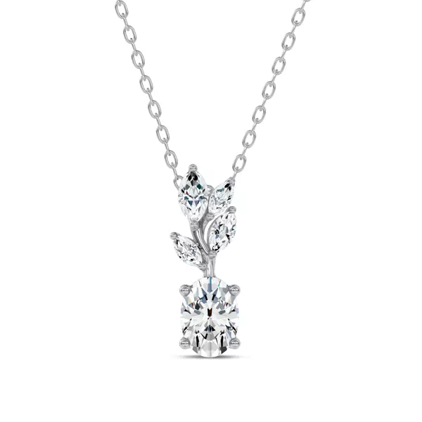 Hayden Curved Vine Oval Lab Diamond Necklace