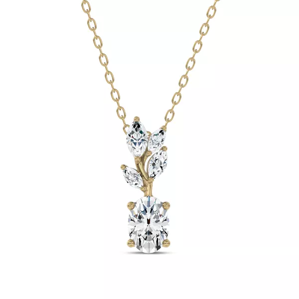 Hayden Curved Vine Oval Lab Diamond Necklace