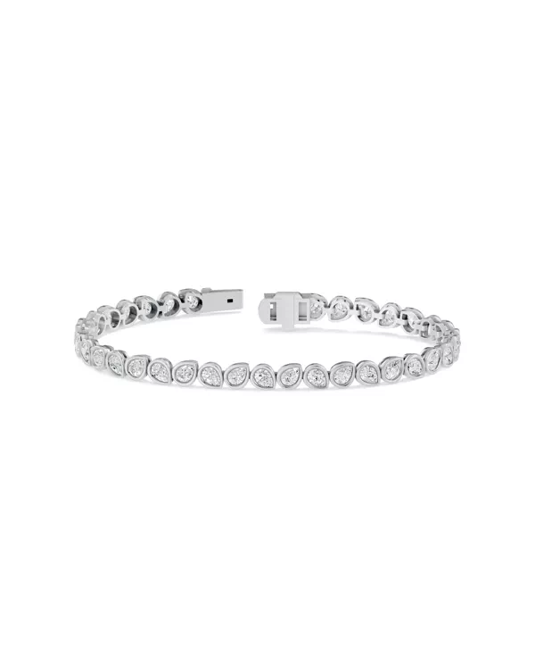 Dimensional Bezel Pear Lab Diamond Tennis Bracelet