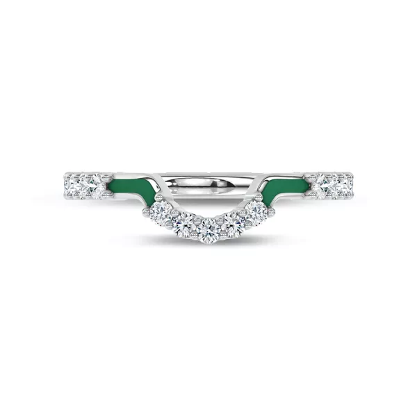 Colvivre Green Ceramic Contoured Pavé Band by Christian Siriano