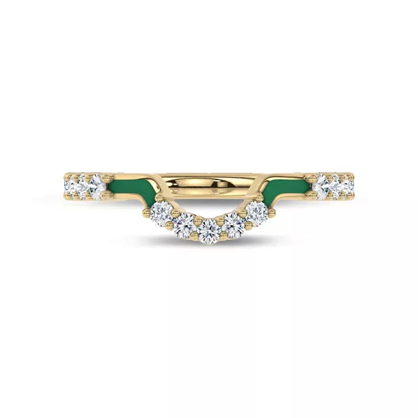 Colvivre Green Ceramic Contoured Pavé Band by Christian Siriano