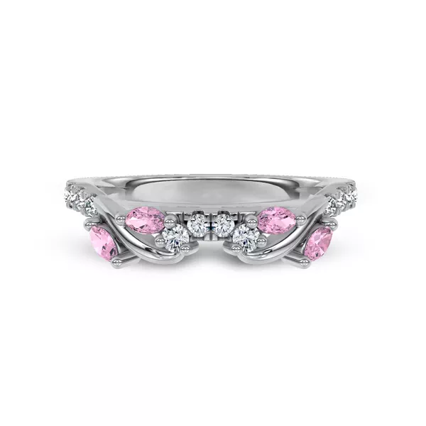 Hayden Lab Pink Sapphire And Diamond Band