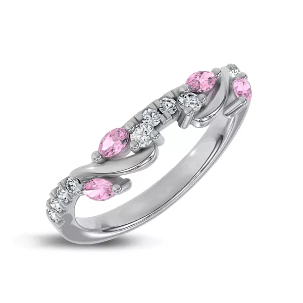 Hayden Lab Pink Sapphire And Diamond Band