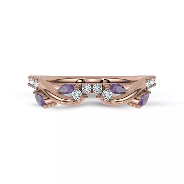 Hayden Amethyst And Lab Diamond Band