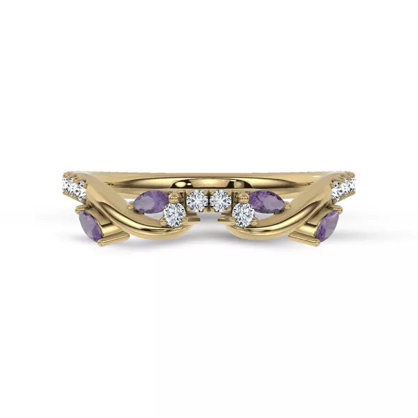 Hayden Amethyst And Lab Diamond Band
