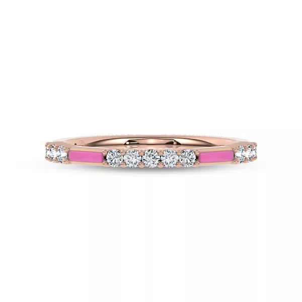Rosavé Pink Ceramic Lab Diamond Band by Christian Siriano