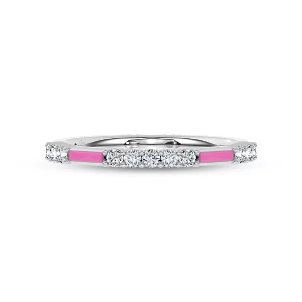 Rosavé Pink Ceramic Lab Diamond Band by Christian Siriano