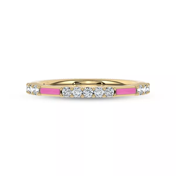Rosavé Pink Ceramic Lab Diamond Band by Christian Siriano