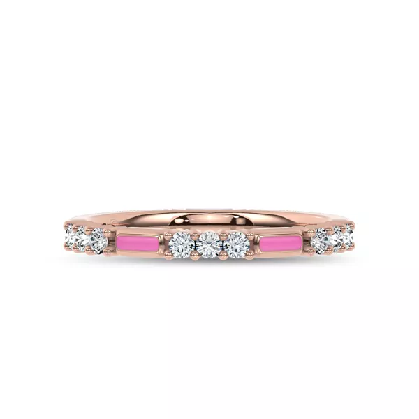 Colvivre Pink Ceramic Lab Diamond Band by Christian Siriano