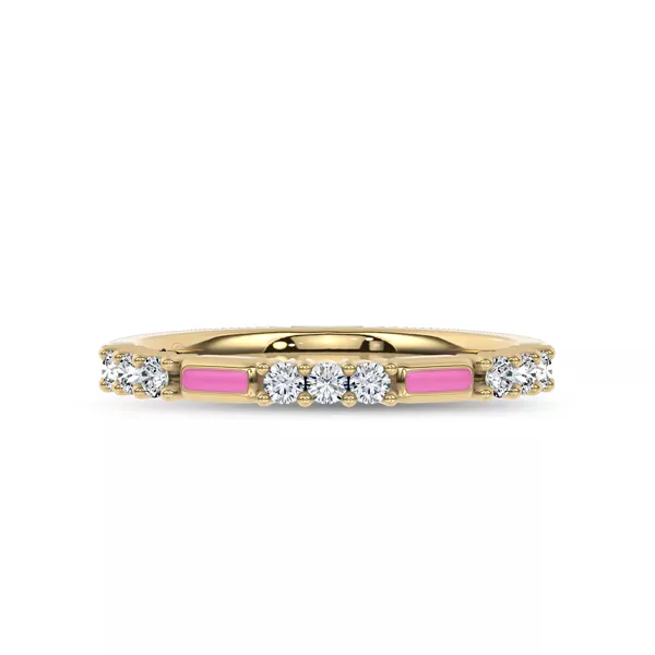 Colvivre Pink Ceramic Diamond Band by Christian Siriano