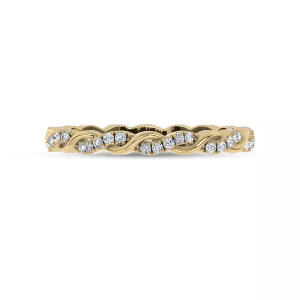 Woven Love Pavé Diamond Eternity Band by Christian Siriano