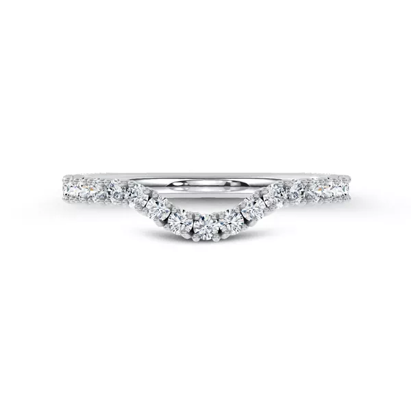 Sculpted C‑Prong Contoured Pavé Band by Christian Siriano
