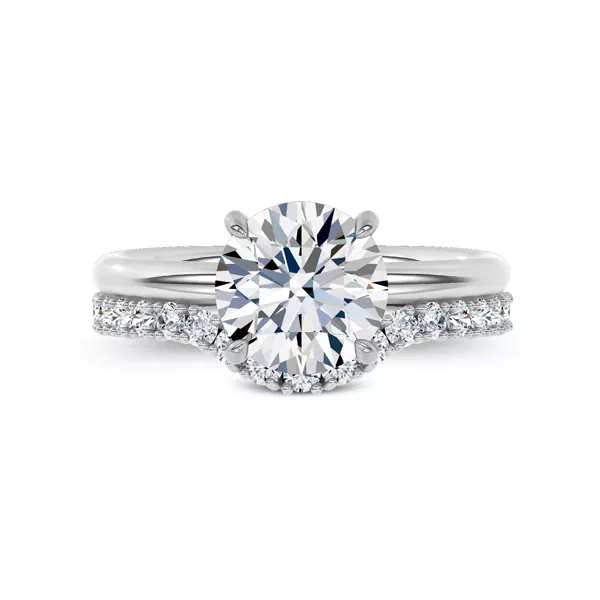 Sculpted C‑Prong Contoured Pavé Lab Band by Christian Siriano