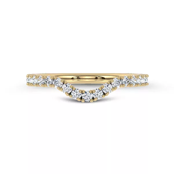 Sculpted C‑Prong Contoured Pavé Lab Band by Christian Siriano