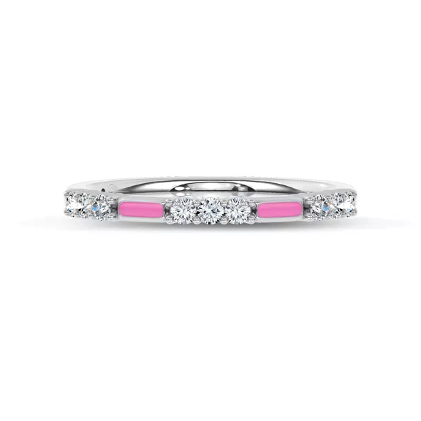Fiora Pink Ceramic Lab Diamond Band by Christian Siriano