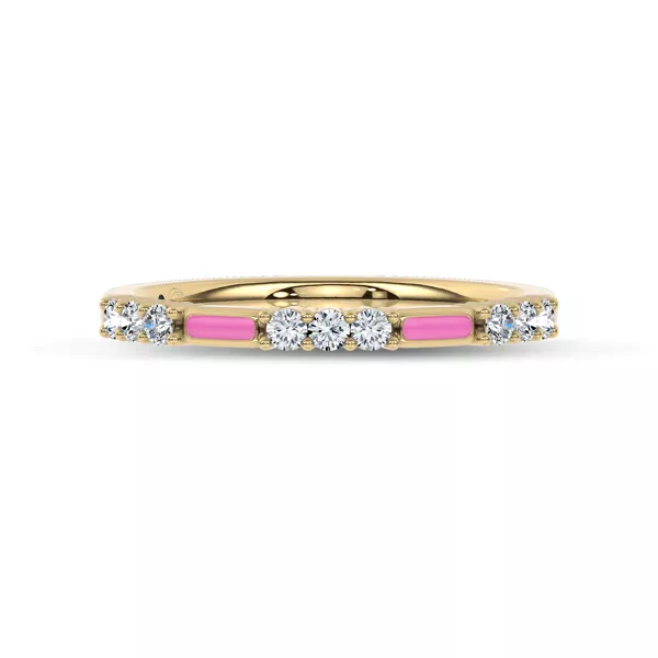 Fiora Pink Ceramic Lab Diamond Band by Christian Siriano