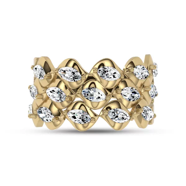 Draped Marquise Lab Diamond Vermeil Ring by Christian Siriano