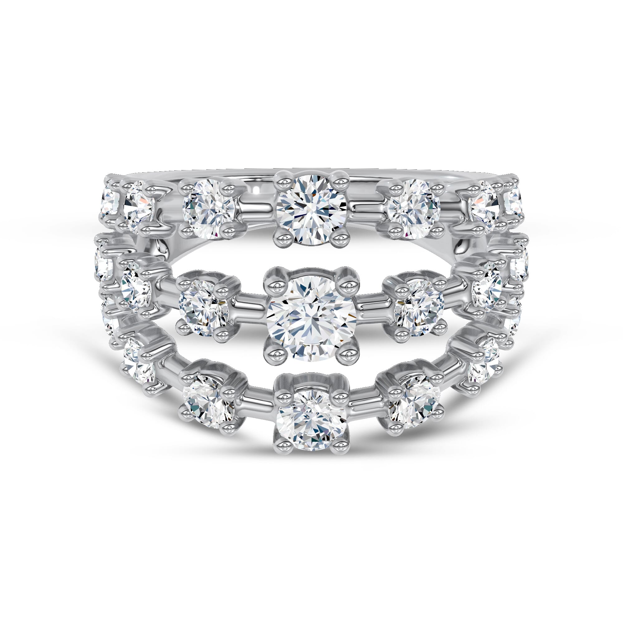 Starlight Graduated Triple Row Diamond Band (2.00 ct. tw.)