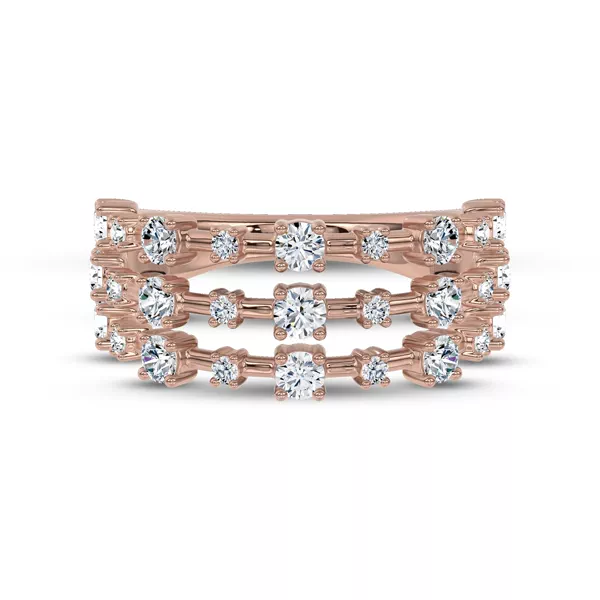 Starlight Triple Row Lab Diamond Band
