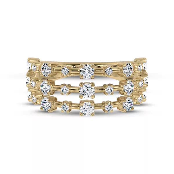 Starlight Triple Row Lab Diamond Band