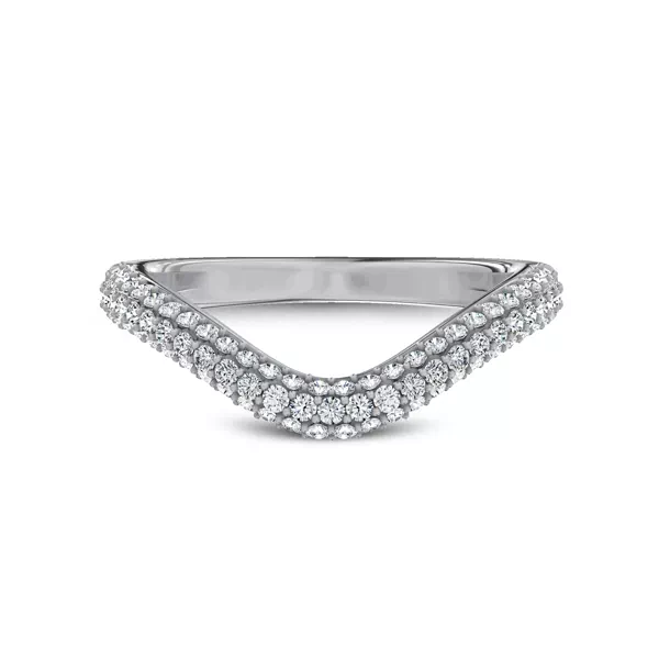 Crescendo Triple Row Pavé Diamond Band