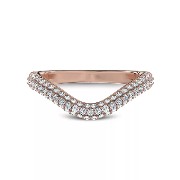 Crescendo Triple Row Pavé Diamond Band