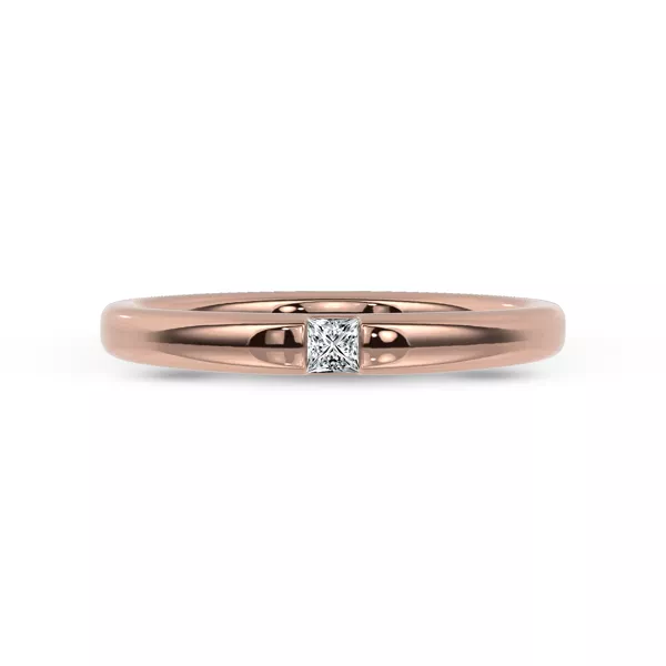 Floating Princess-Cut Lab Diamond Stackable Ring