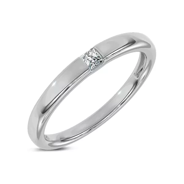 Floating Princess-Cut Lab Diamond Stackable Ring