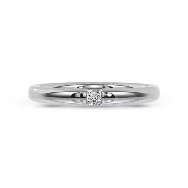 Floating Princess-Cut Diamond Stackable Ring