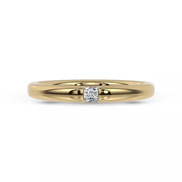 Floating Princess-Cut Diamond Stackable Ring