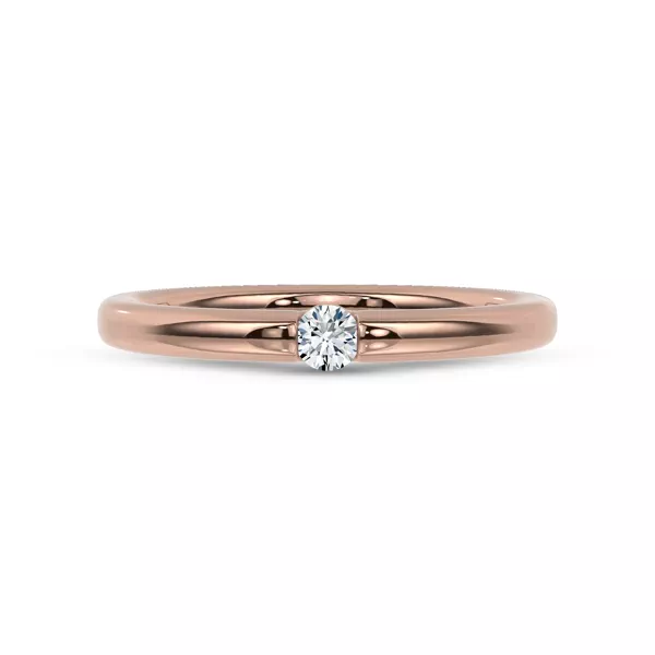 Floating Round Diamond Stackable Ring