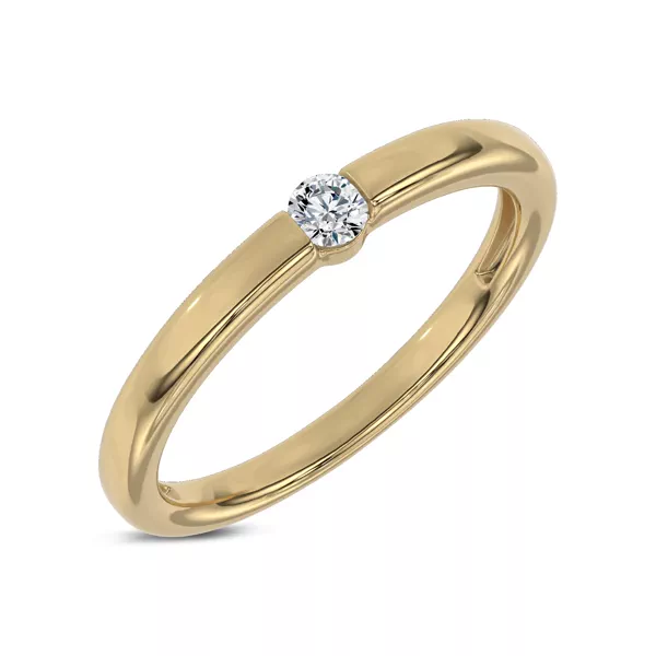 Floating Round Diamond Stackable Ring