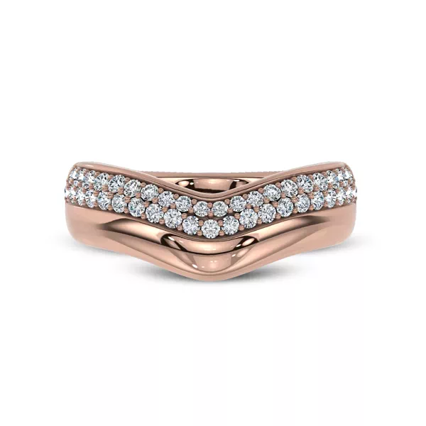 Strata Curved Pavé Lab Diamond Band