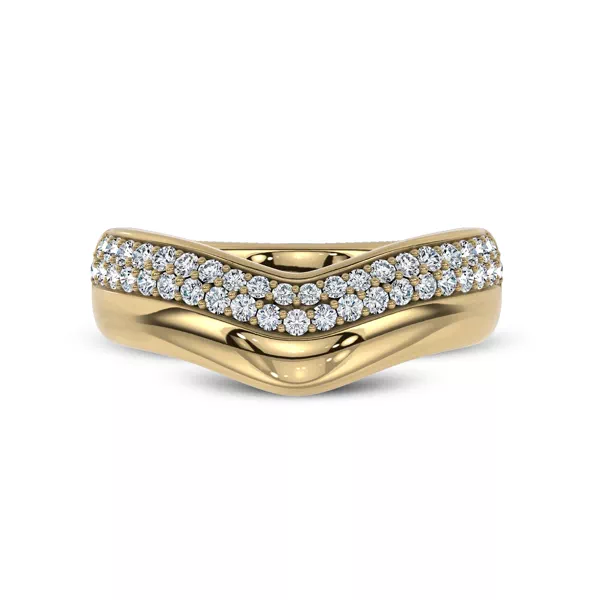 Strata Curved Pavé Diamond Band