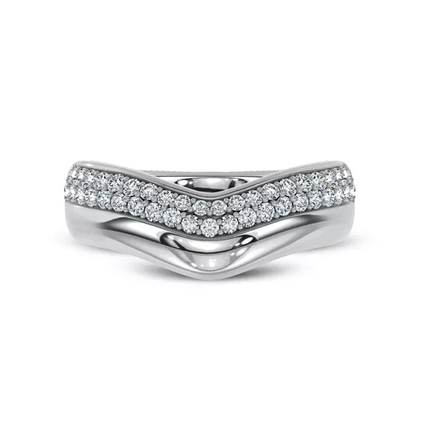 Strata Curved Pavé Diamond Band