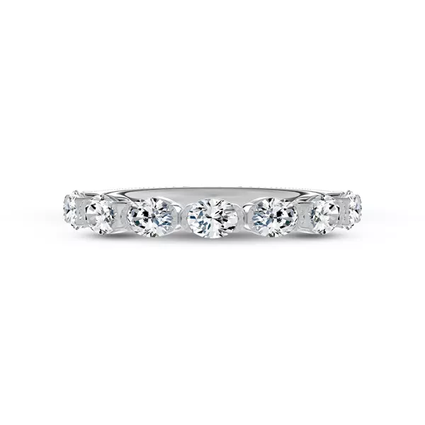 Milgrain Half-Bezel Oval Diamond Band