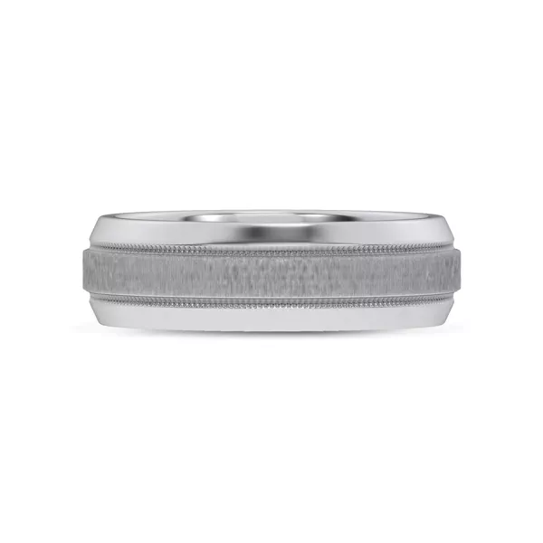 Mixed Textured Beveled Milgrain Band (7.1mm)
