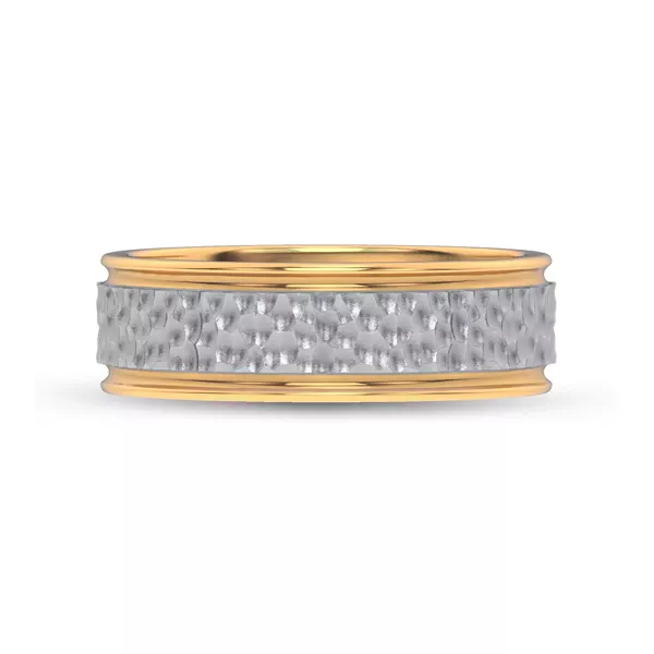 Brushed Hammered Center High-Polish Edge Band (7.1mm)
