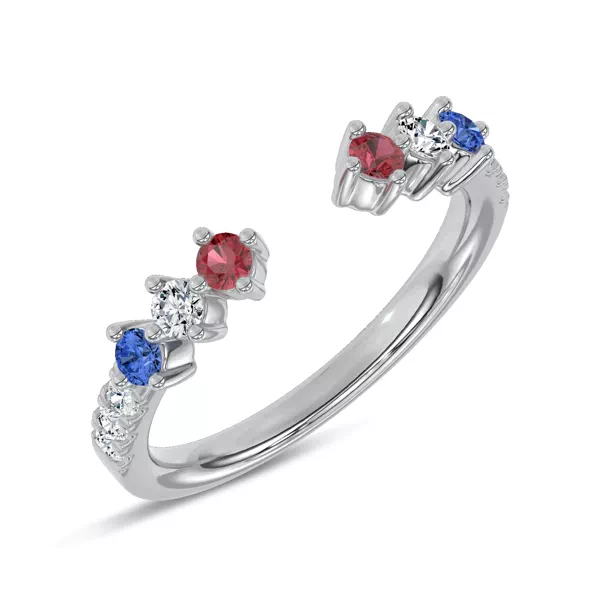 Tricolor Open Lab Diamond Ring