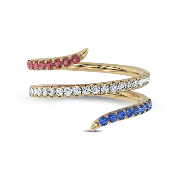 Americana Pavé Spiral Lab Diamond Wrap Ring