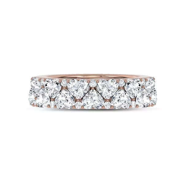 Hearts Mosaic Lab Diamond Half Eternity Band